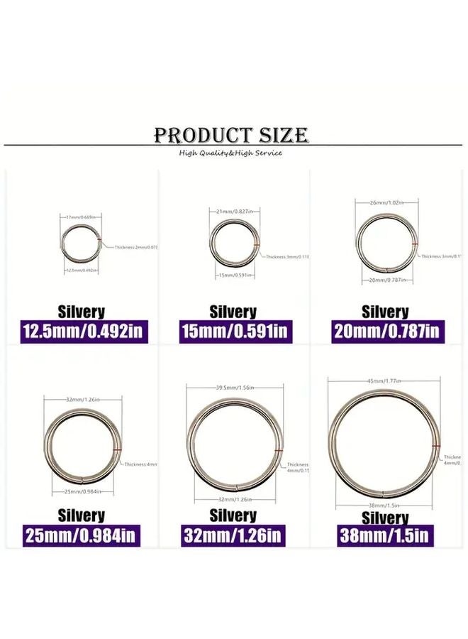 12 5mm Silvery Metal O Rings 10pcs Set for DIY Accessories and Sewing - Image 3